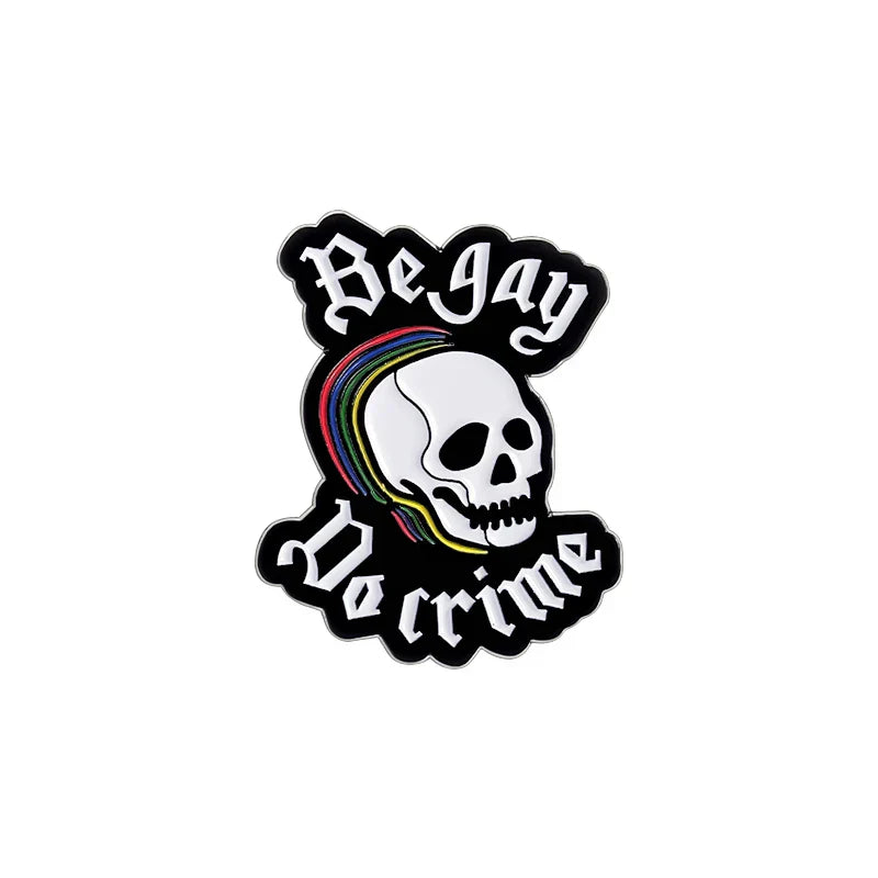 LGBT Pride Skeleton Rainbow Enamel Pin Jewelry Gift