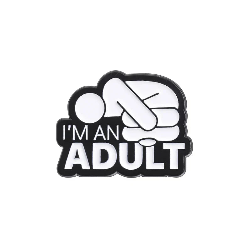 Adult Enamel Pins Custom Mental Health Brooches Lapel Badges Punk Funny Song Lyrics Jewelry Gift