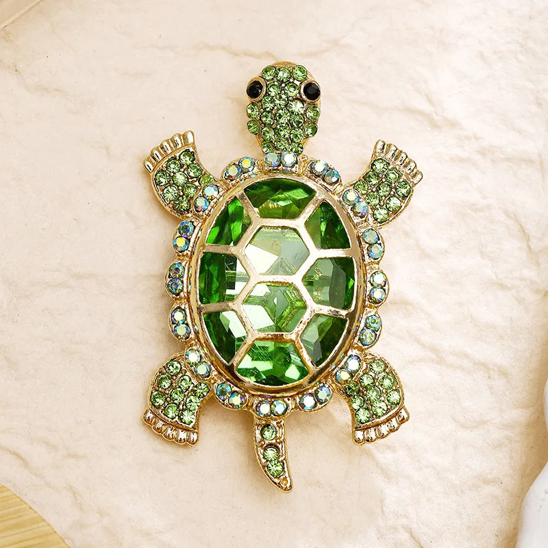 Cute Turtle Rhinestone Brooch Pin Animal Badge Corsage