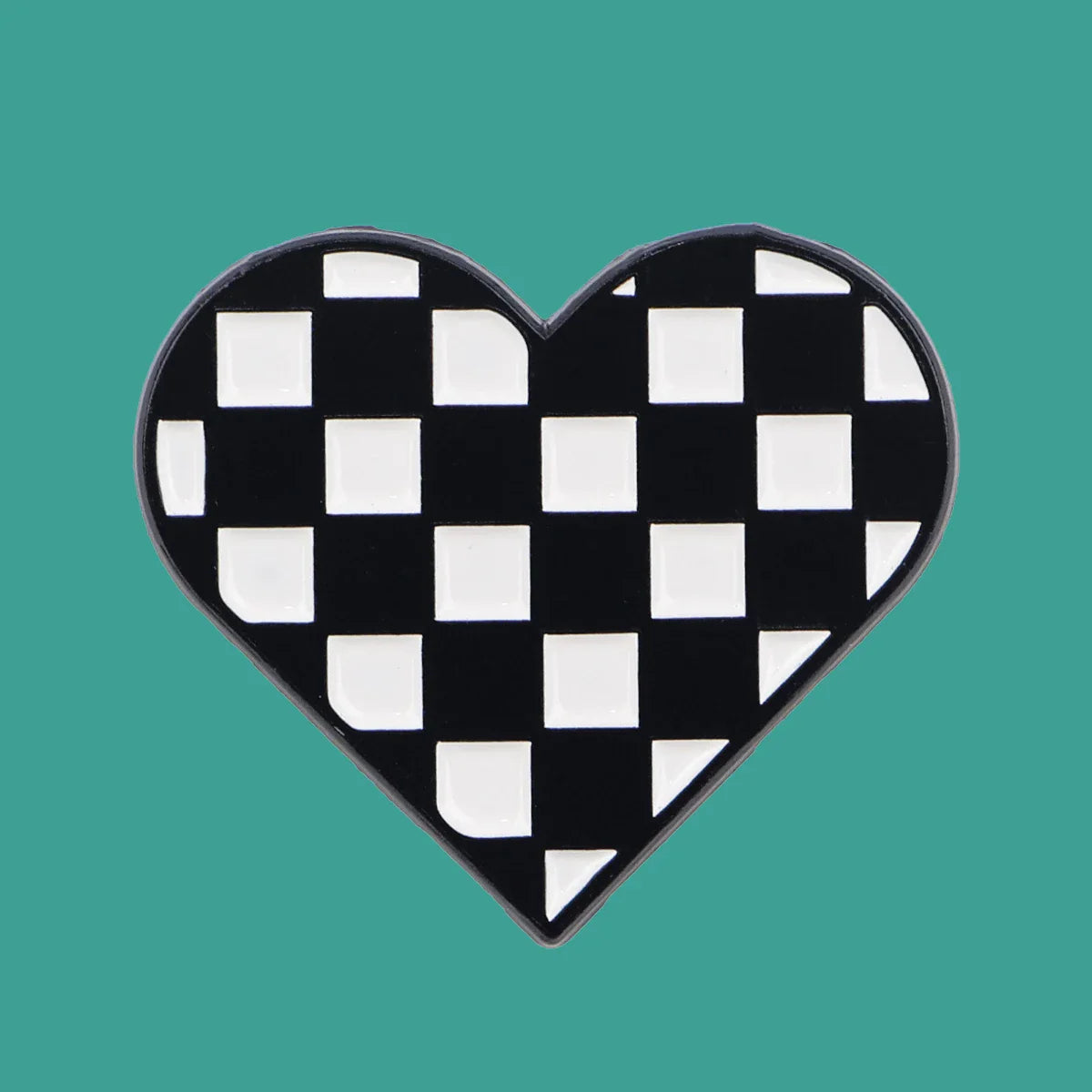 Black and White Racing Flag Enamel Pin Lapel Brooch Badge for Clothes and Backpacks