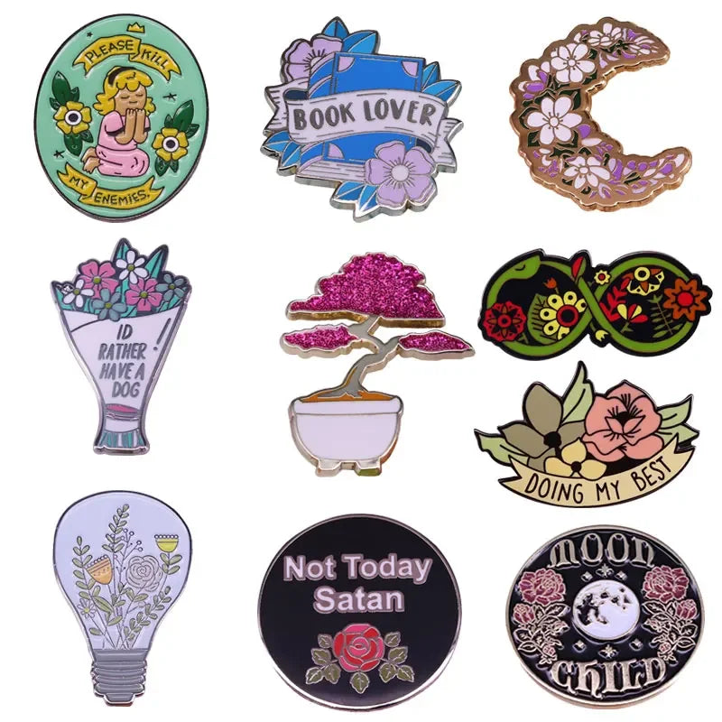 Beautiful Flowers Enamel Pin Vegetation Lapel Badge Brooch Jewelry Gifts