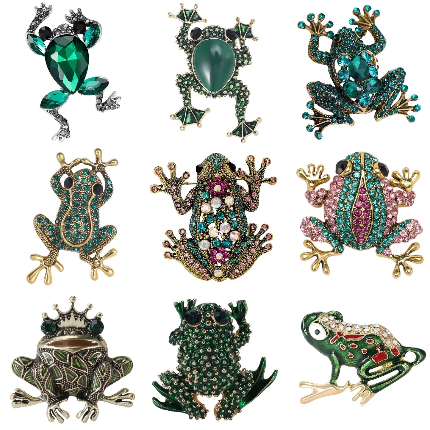 Rhinestone Frog Brooch Pin Jewelry Accessories