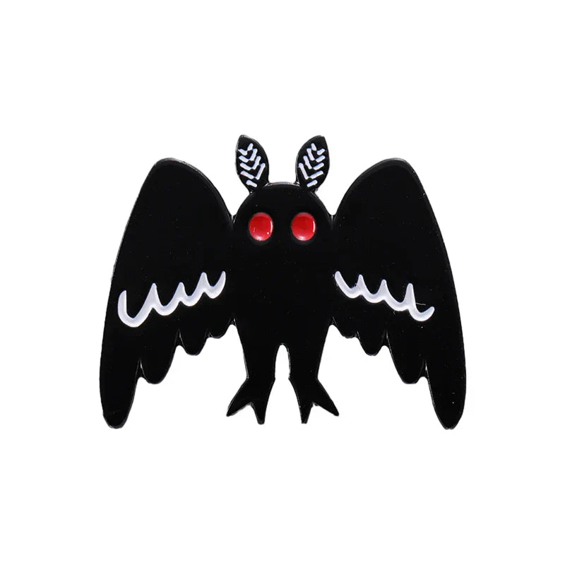 Mothman Enamel Pin Punk Bat Brooch Lapel Jacket Badge Halloween Jewelry Gift
