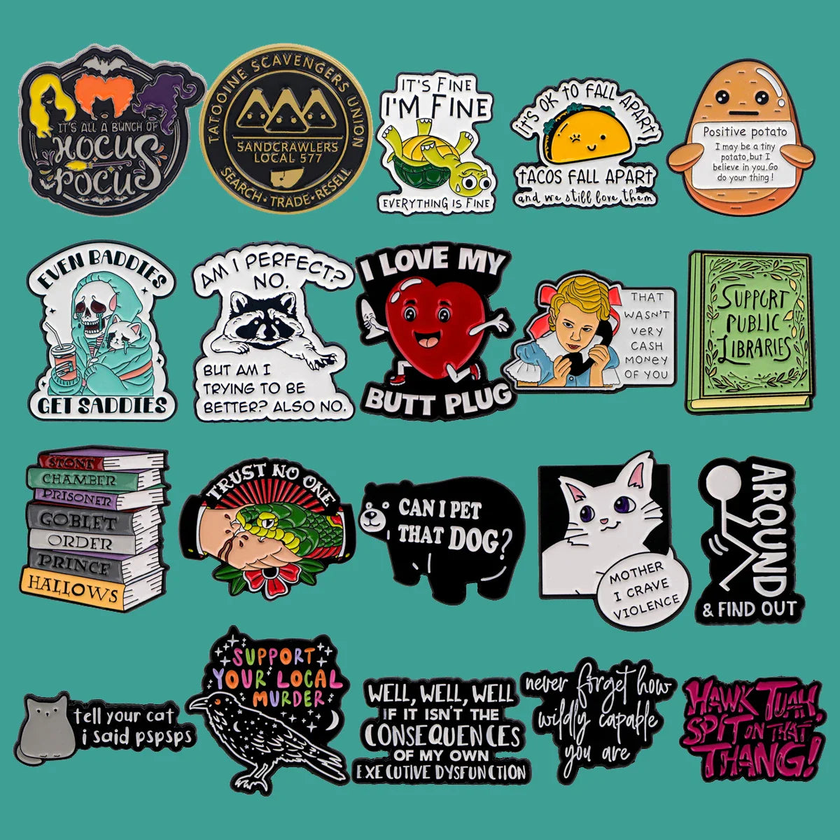 Cat Quote Enamel Pin Jewelry Gifts