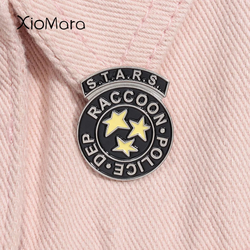 Raccoon Police Enamel Pin Special Tactics Rescue Service Badge Jewelry Gift