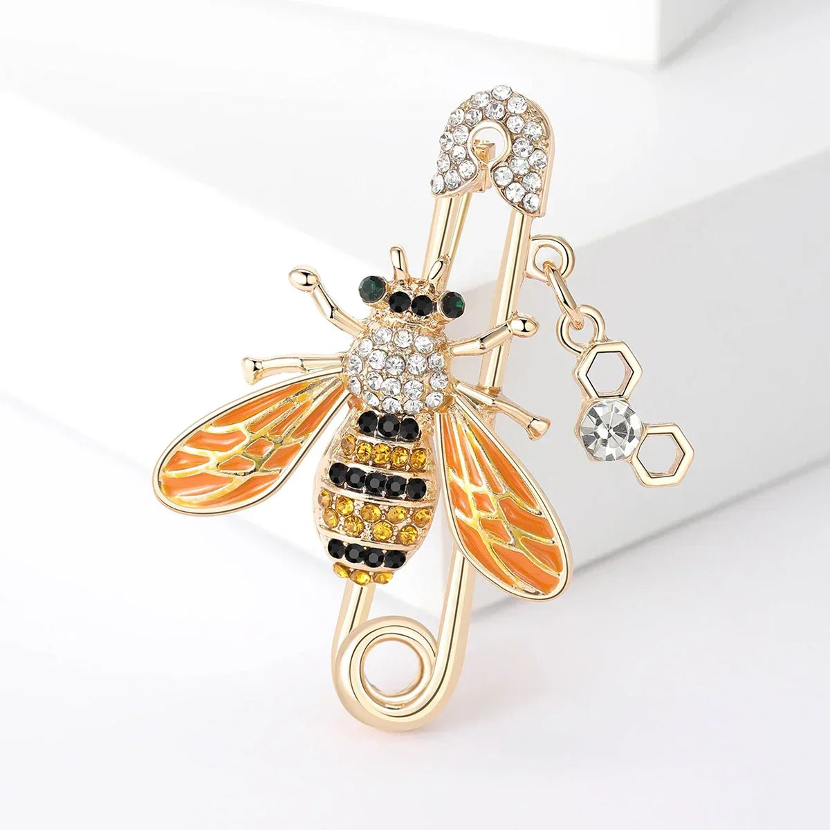 Rhinestone Bee Brooch Enamel Insect Pin Gift Accessory