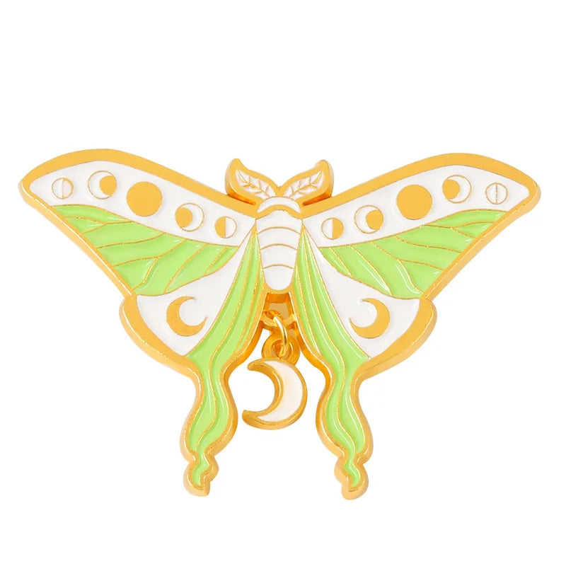 Butterfly Crescent Moon Enamel Pin Anime Lapel Badge Brooch for Backpack Clothes
