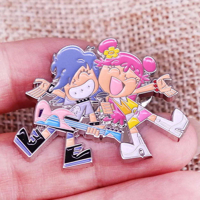 Guitar Cartoon Character Enamel Pin Brooch