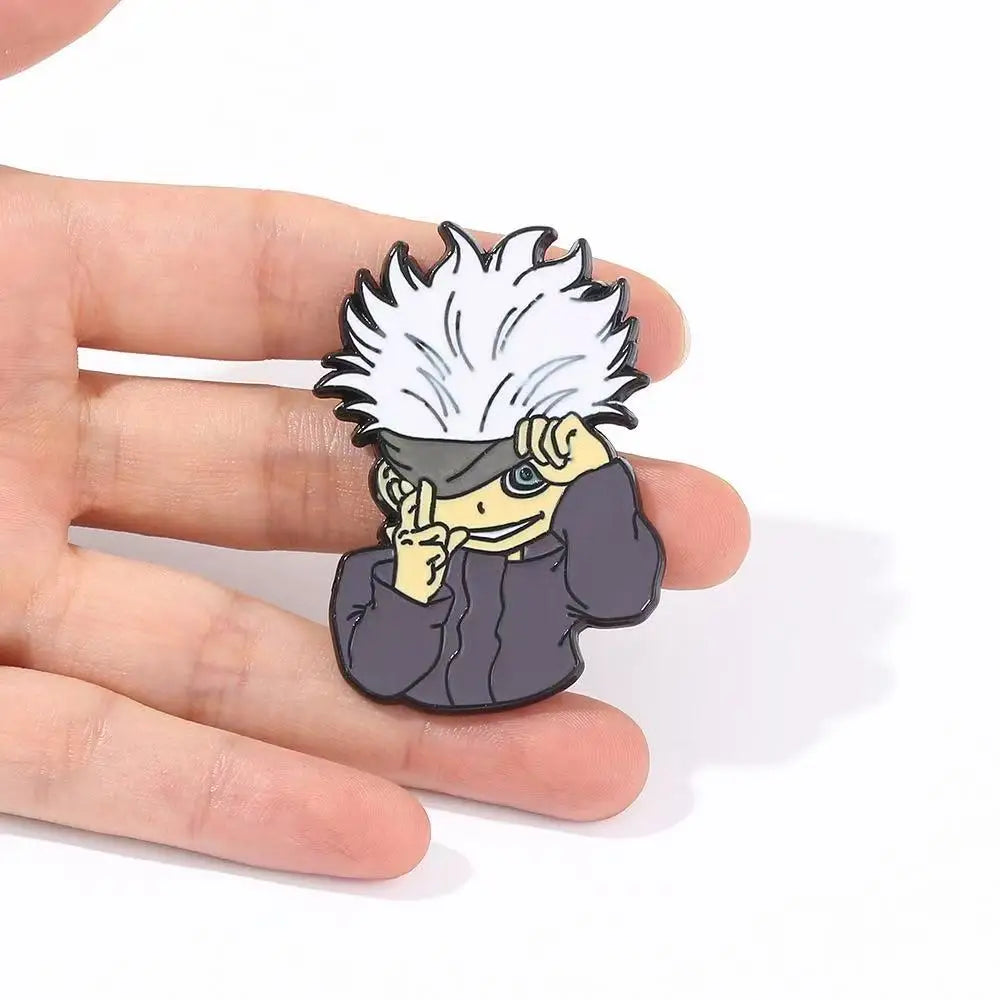 Gojo Satoru Itadori Yuji Enamel Pins Jujutsu Kaisen Anime Brooches Badge Accessories