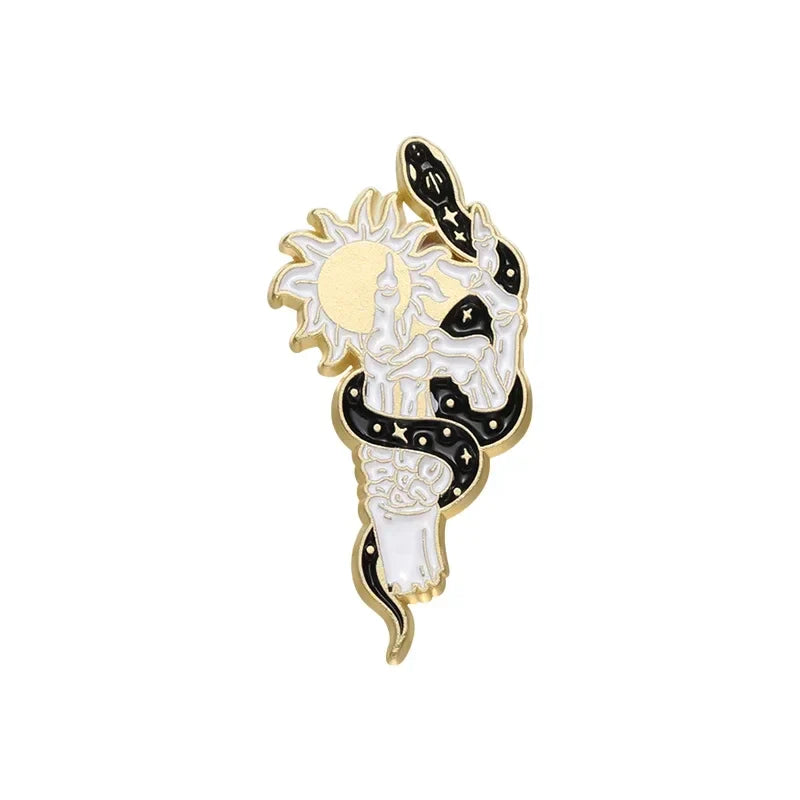 Punk Snake Butterfly Enamel Pin Goth Halloween Lapel Hat Backpack Gift