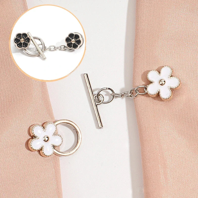 5 Sets Metal OT Button Up Brooch for Coat, Sweater, Cardigan, Women's Decorative Button