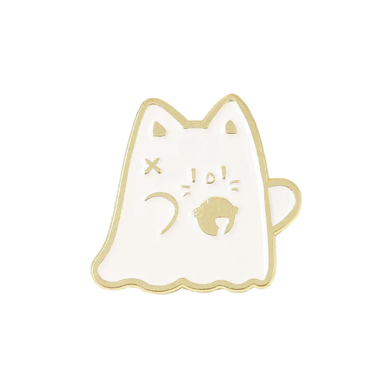 Double Color Ghost Enamel Pin Cartoon Brooch Badge for Bags Jeans Hoodies Lapel Pin Jewelry Kids Gift