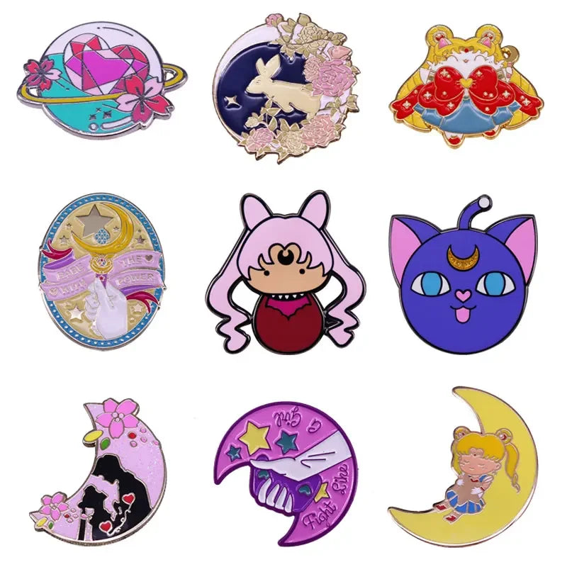 Magic Moon Girl Enamel Pin Brooch Jewelry Gifts
