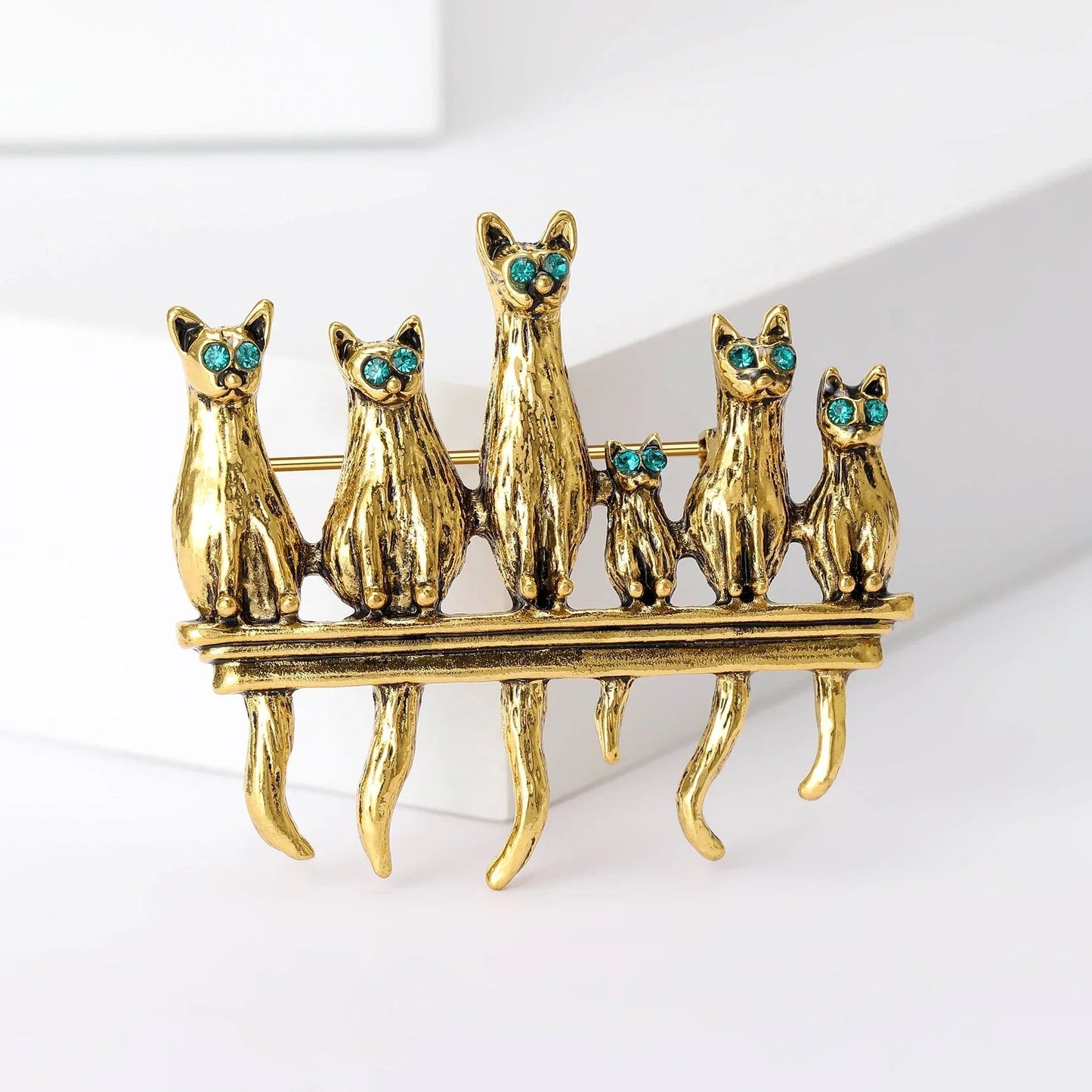 Enamel Cat Brooch Set: Rhinestone Kitten Pins for Women & Unisex Jewelry Accessories