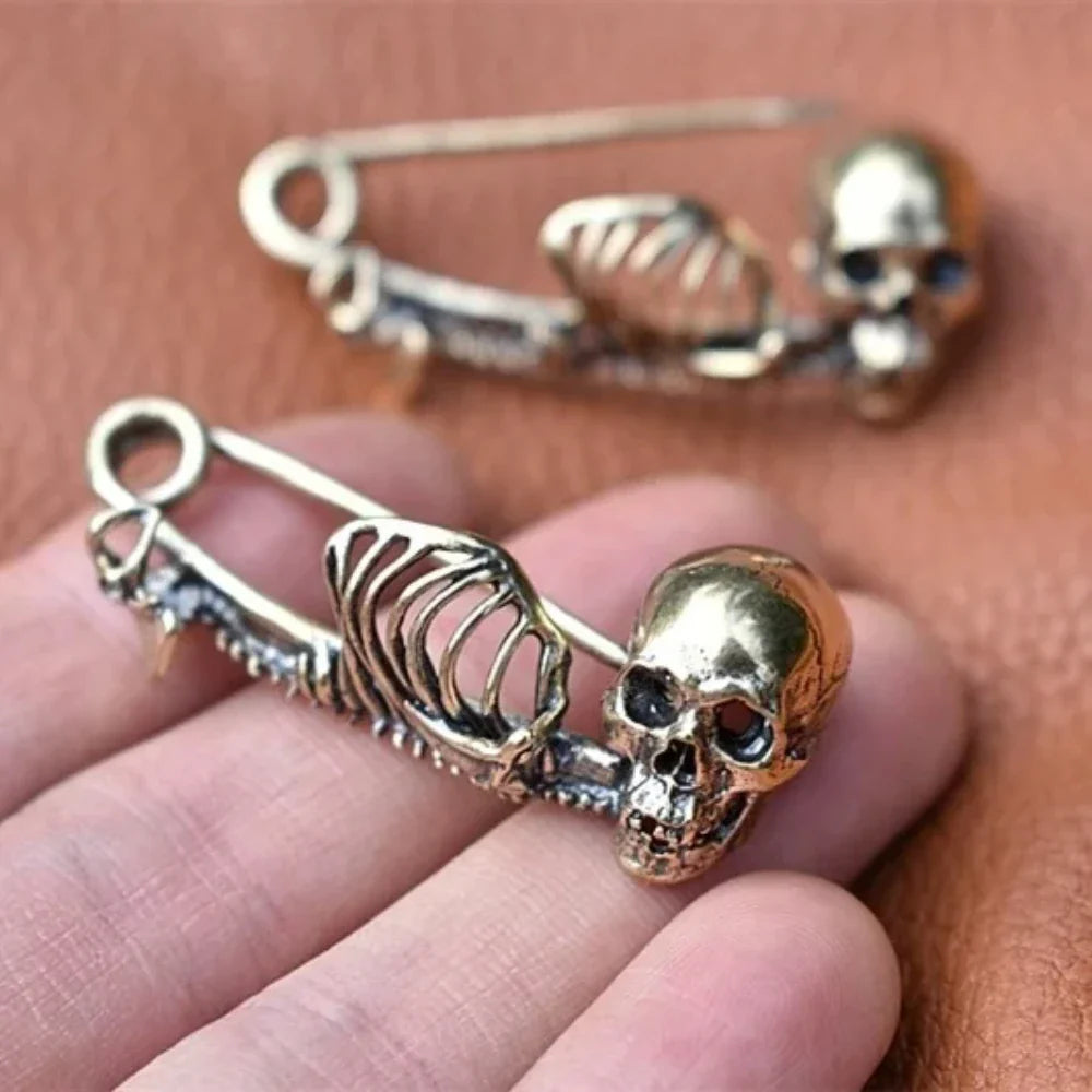 Gothic Skull Brooch Pin Halloween Vintage Jewelry Accessory