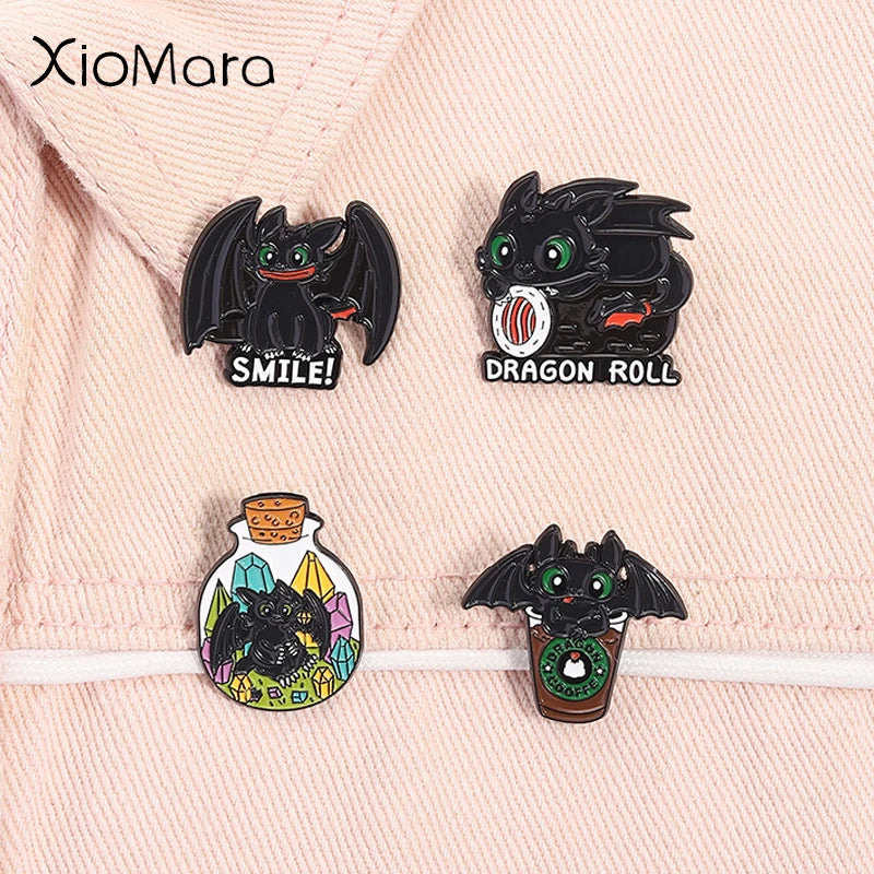 Dragon Tamer Toothless Enamel Pins Fantasy Brooch Lapel Badge Jewelry Gifts