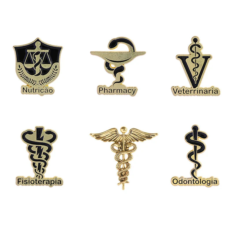 Caduceus Snake Enamel Pin Medical Badge Gift for Doctor Nurse