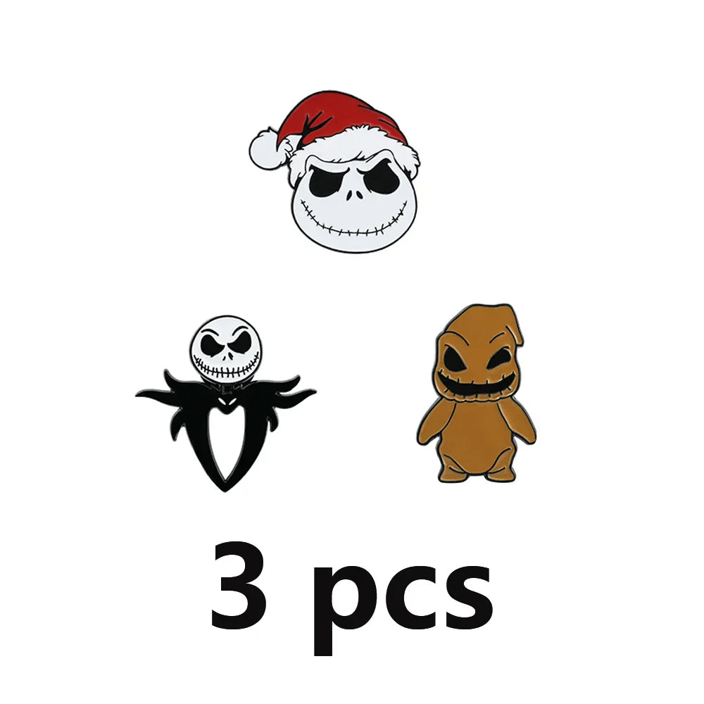 Nightmare Before Christmas Jack Skellington Sally Enamel Pin Set