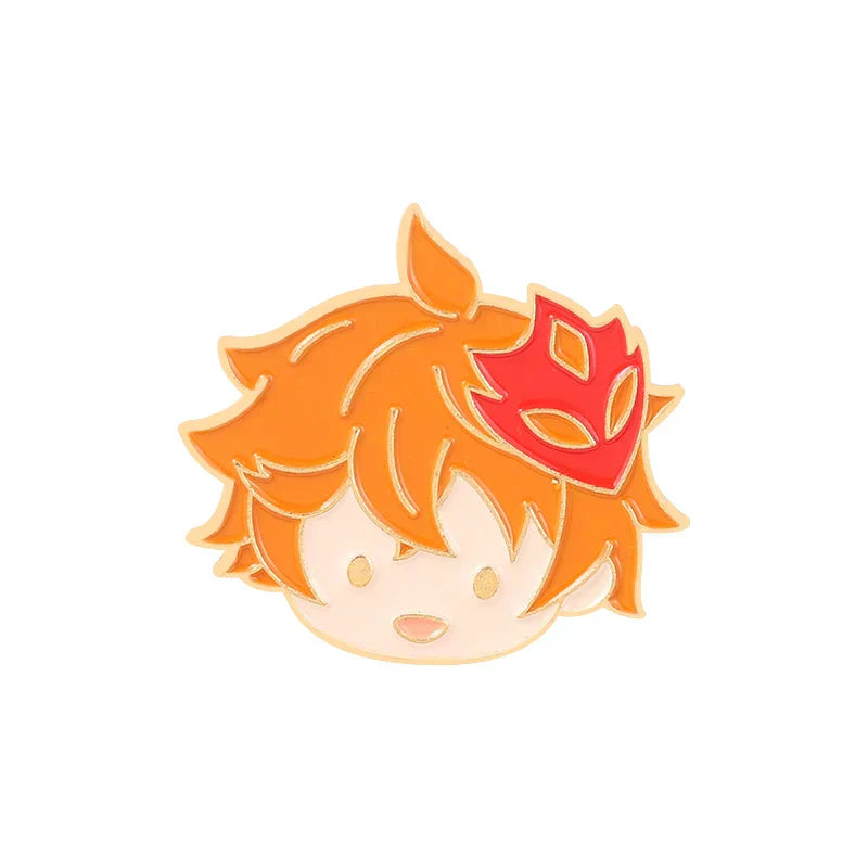 Chibi Tartaglia Klee Paimon Venti Keqing Enamel Pins Anime Brooches Lapel Badge Jewelry Gift Wholesale