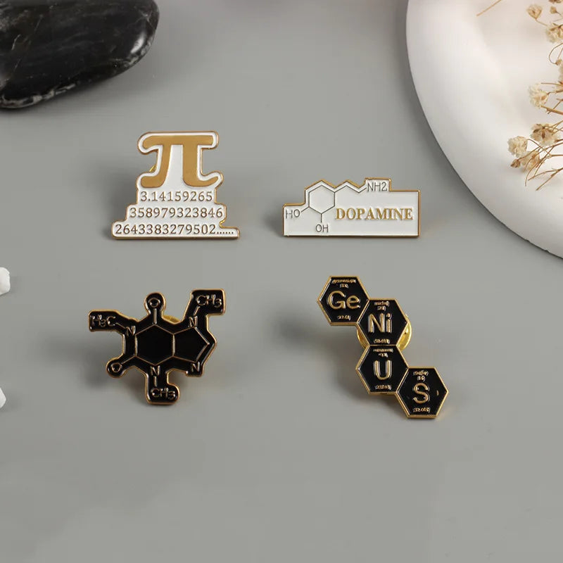 Molecular Science Animal Enamel Pins Brooches for Kids and Women Fashion