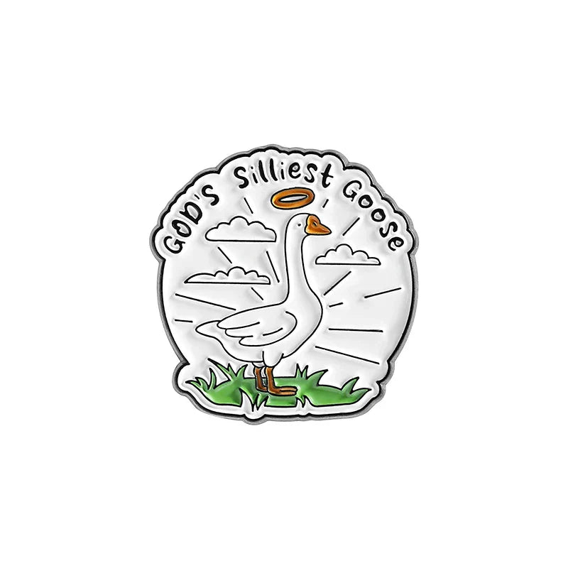 Goose Enamel Pin Cartoon Brooch Lapel Badge Jewelry Gift