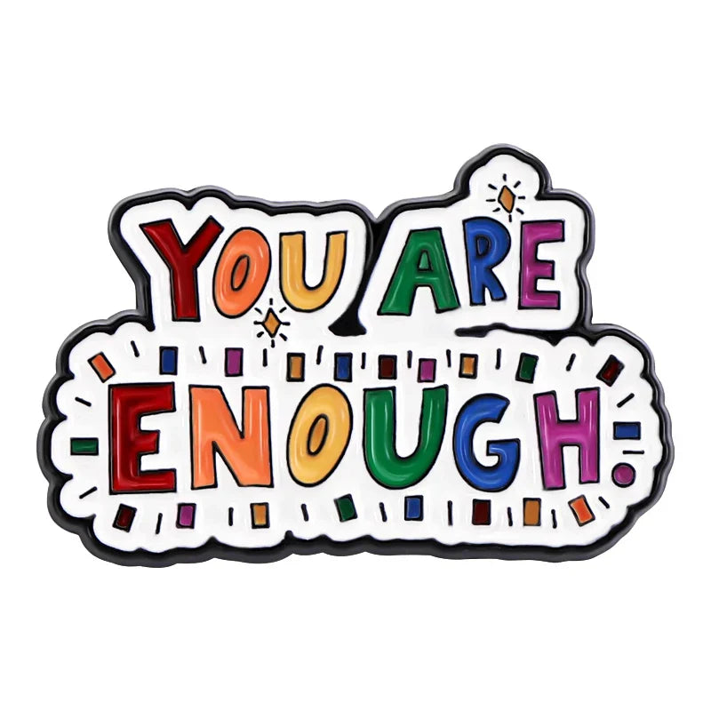 Colorful Slogan Enamel Pins Heart Earth Brain Emotion Brooches Backpack Gift Jewelry