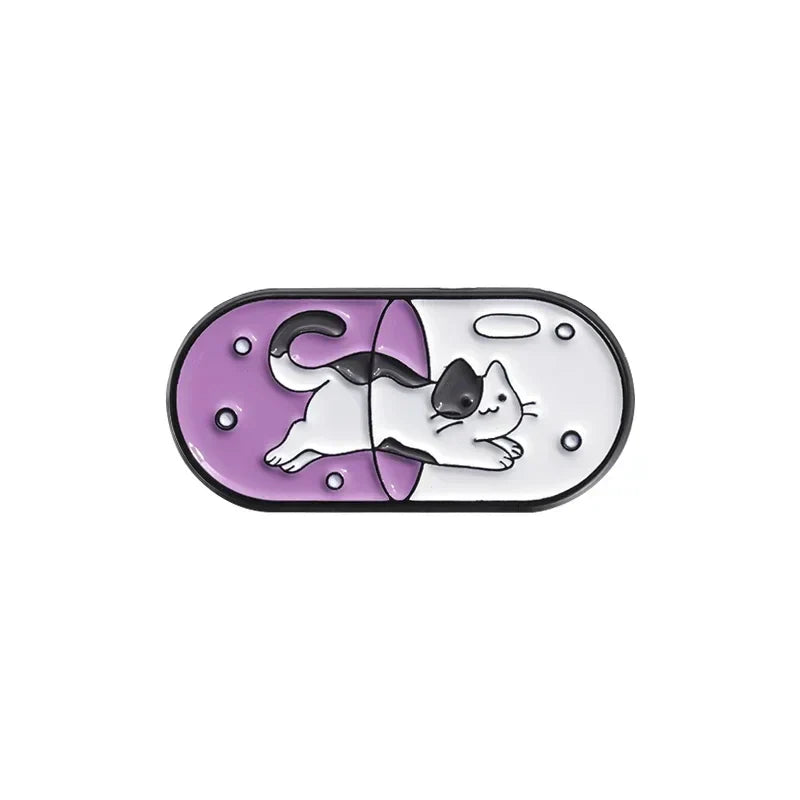 Happy Capsule Enamel Pin Vitamin Sea Brooch Cartoon Jewelry Gifts