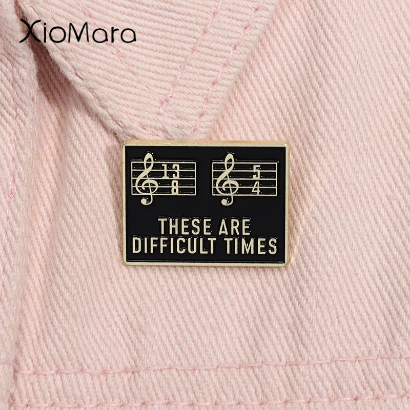 Difficult Times Enamel Pin Music Lovers Brooch Lapel Badge Jewelry Gift