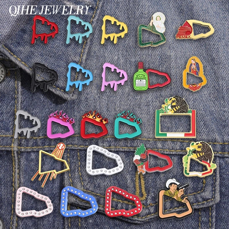 Creative Geometric Enamel Pin Brooch Hat Badge Jewelry Butterfly Clasp
