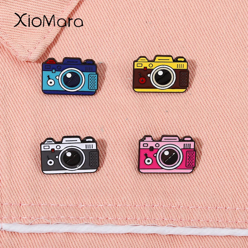 Retro Camera Enamel Pins Photography Brooches Lapel Badge Jewelry Gifts