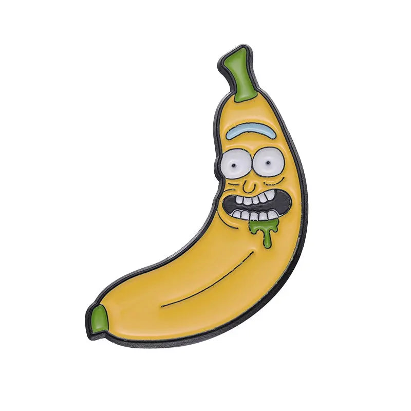 Funny Fruit Face Enamel Pins Avocado Pizza Banana Brooches Lapel Badges Cartoon Jewelry Gift Wholesale