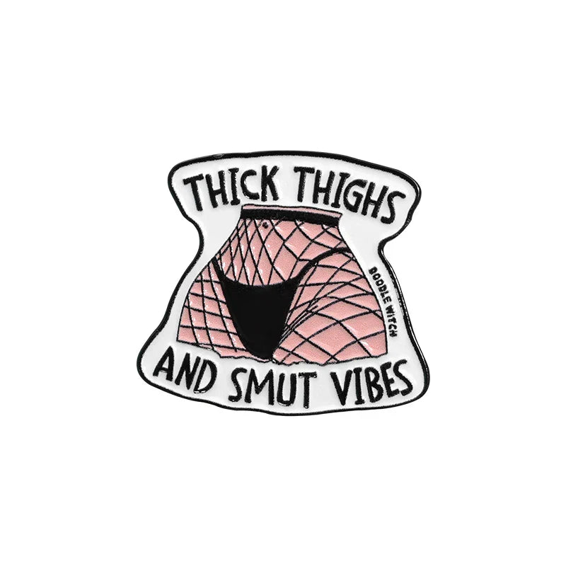 Sexy Figure Enamel Pin Black Stockings Brooch Lapel Badge Jewelry Gift