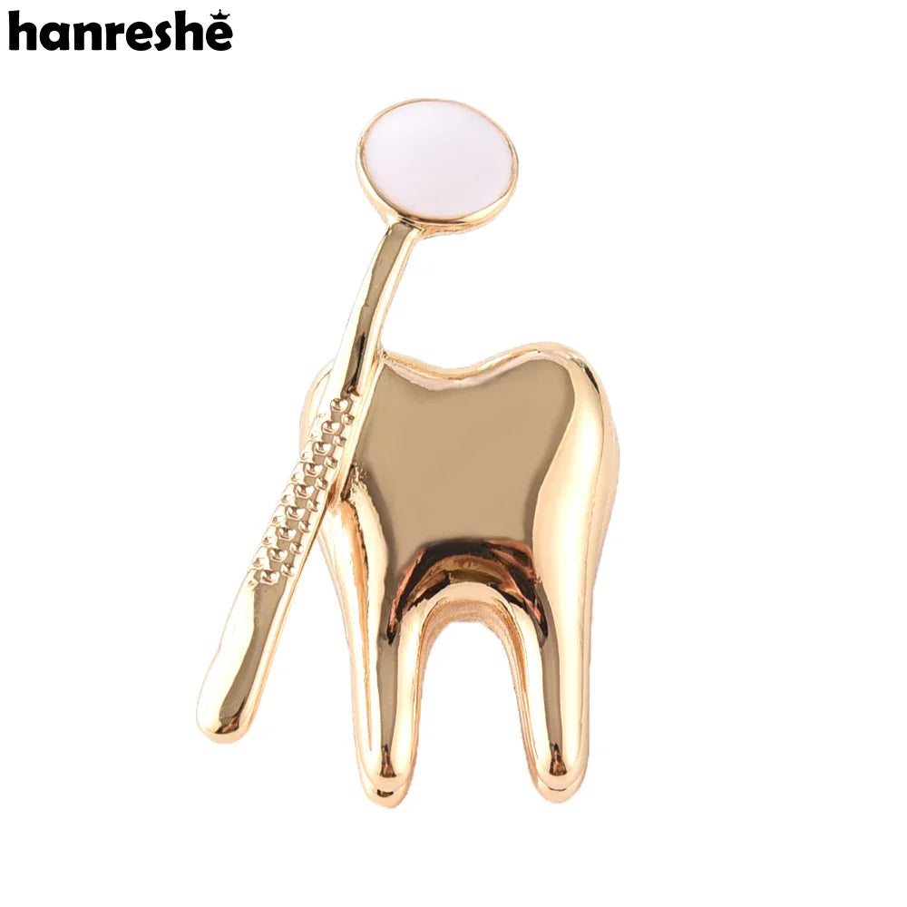 Tooth Shape Medical Brooch Pin for Doctor Nurse Lapel Badge Jewelry Gift