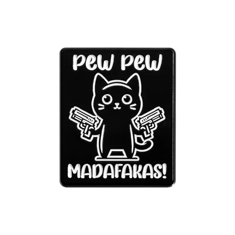 Pew Pew Madafakas Duck Enamel Pins Funny Cartoon Brooch Lapel Badge Gift