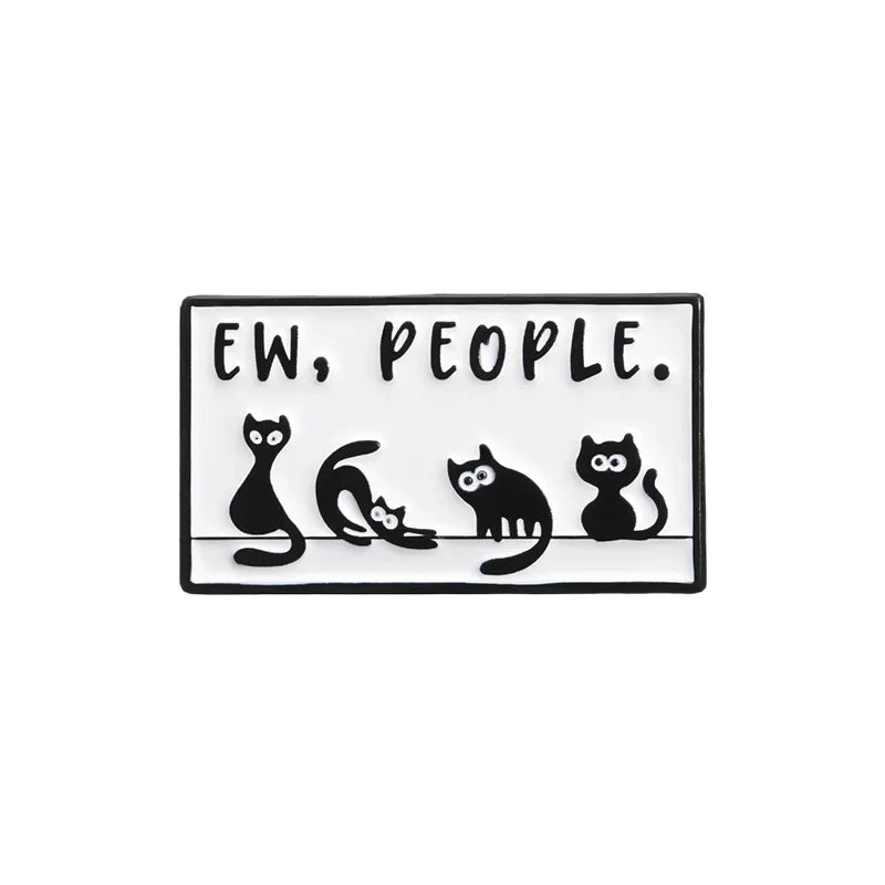 Black Cat Enamel Pins Funny Brooches Lapel Badges Jewelry Gift