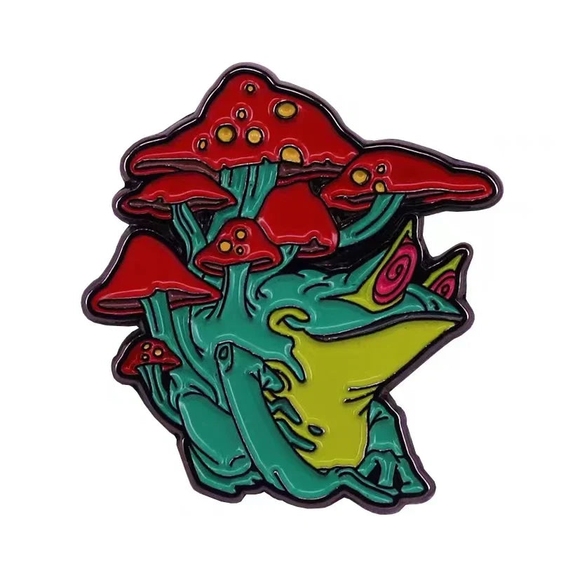 Cute Mushroom Enamel Pin Animal Brooch Jewelry Accessory Gift Wholesale