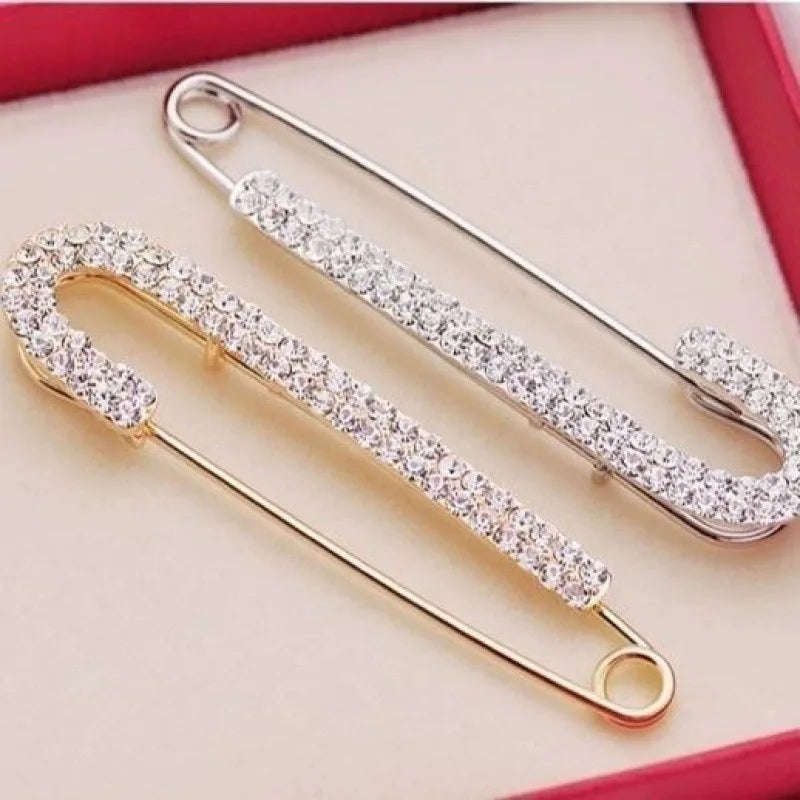 Diamond Metal Collar Pin Brooch Women's Cardigan Accessory