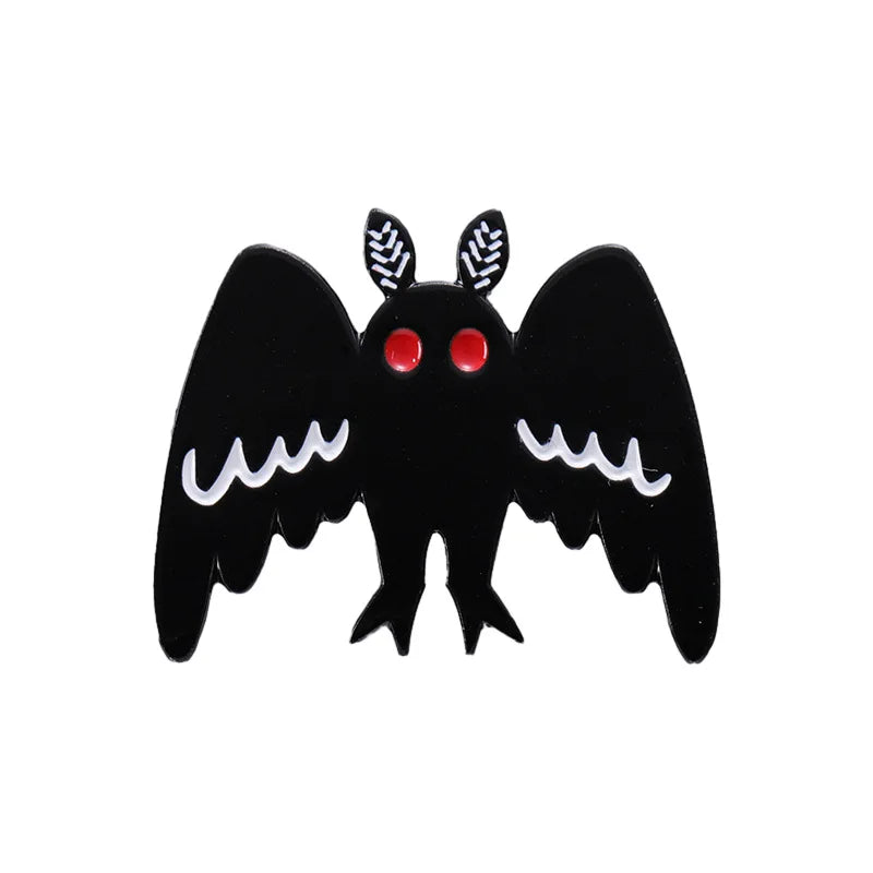 Black Moth Man Enamel Pin Mysterious Creature Brooch Punk Lapel Jewelry Gift
