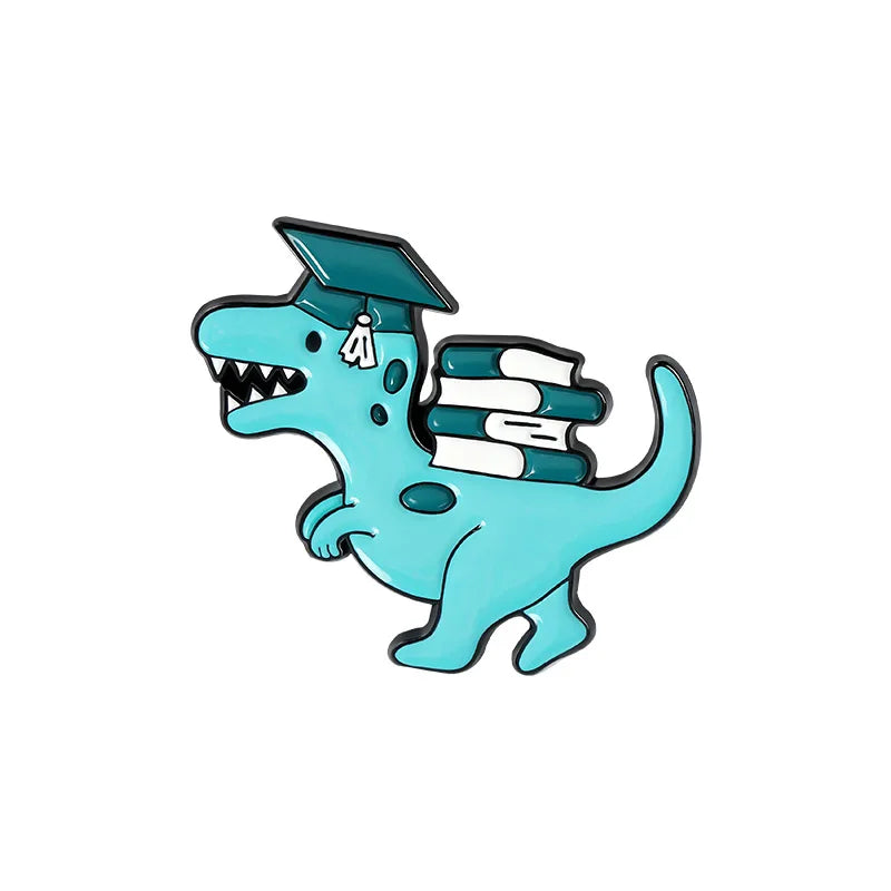 Mini Dinosaur Enamel Pin Cartoon Brooch Badge for Bags Jeans Hoodies Lapel Jewelry Kids Gift