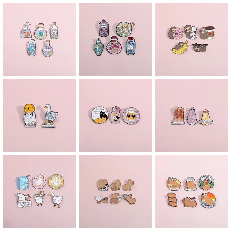 Trust Me I'm A Doctor Enamel Pins Set - Cute Animal Lapel Badges Wholesale