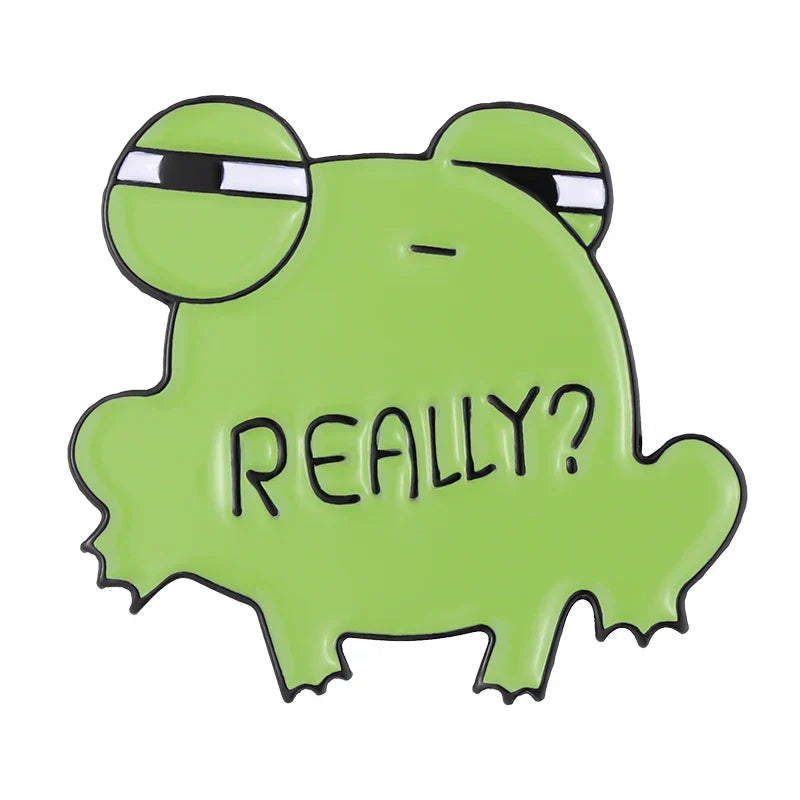 Funny Frog Enamel Pin Cartoon Animal Brooch Lapel Badge Jewelry Gift