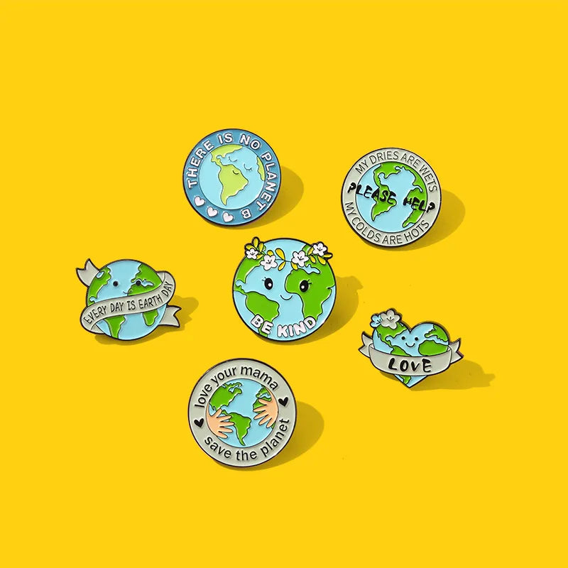 Green Earth Brooch Lapel Pin for Medical Students