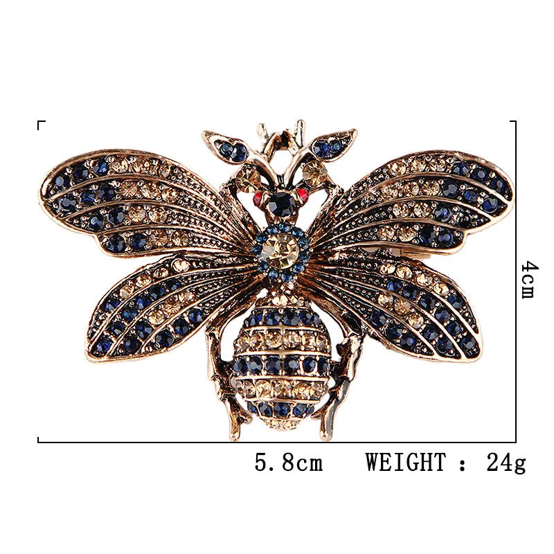 SHMIK Bee Beetle Crystal Pearl Brooch Pin Insect Jewelry Accessories