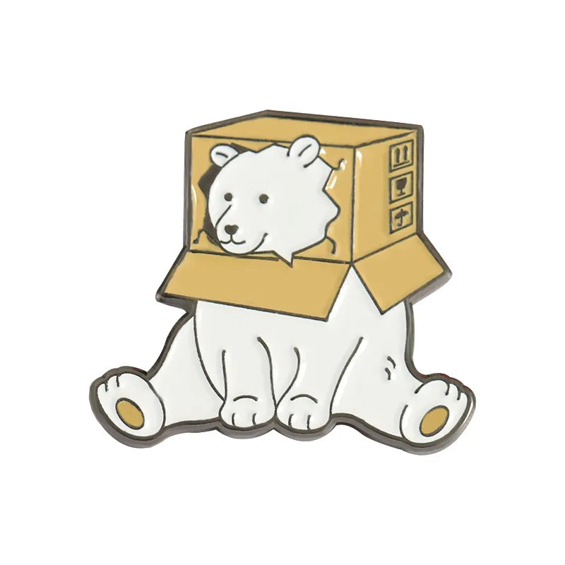 Funny Bear Cartoon Enamel Brooch Pins Backpack Lapel Badges Jewelry Gift