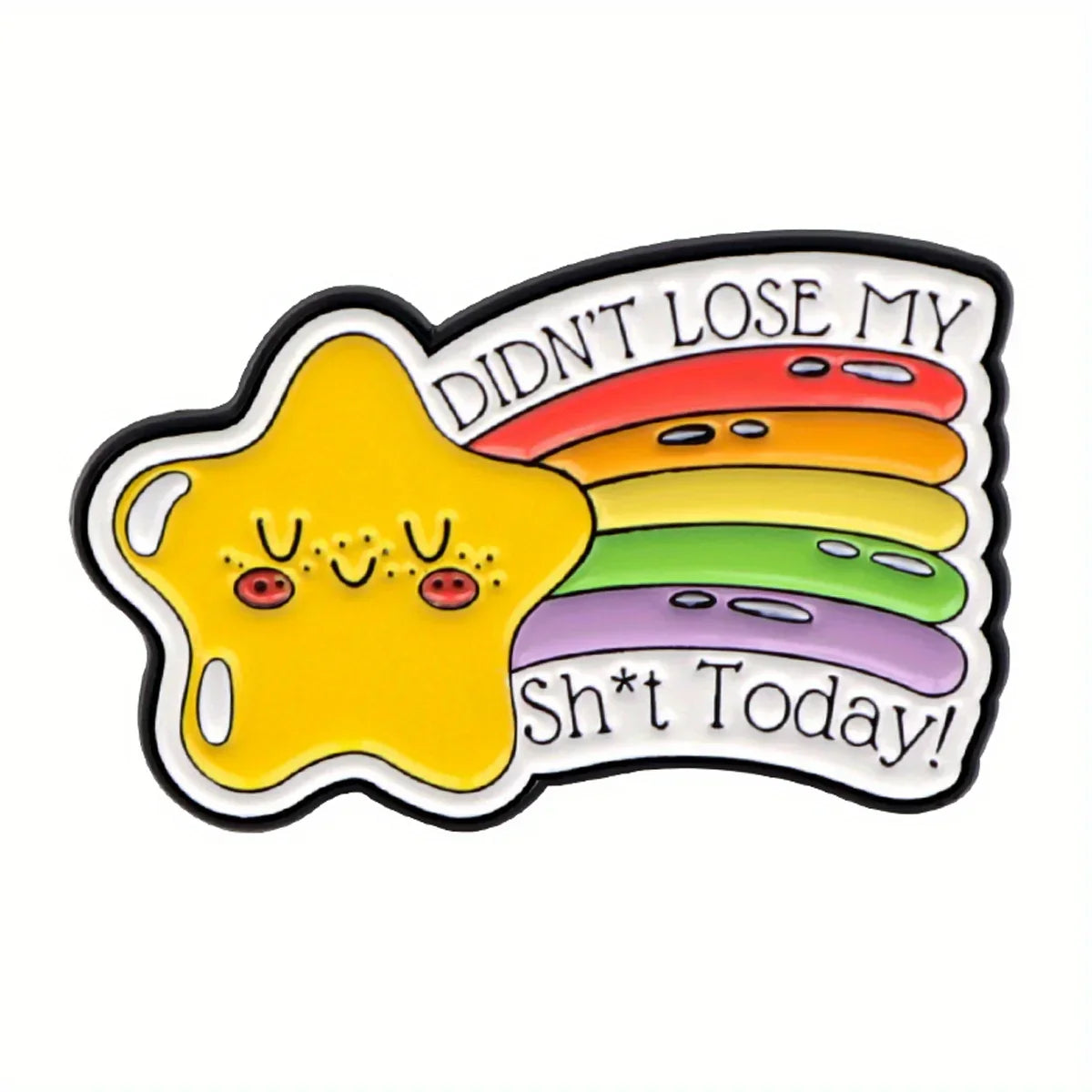 Rainbow Star Enamel Pin Unclench Jaw Brooch Silent Scream Badge Jewelry Gift