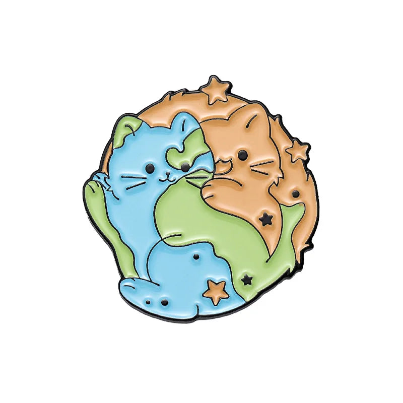 Cute Cat Enamel Brooches Cartoon Pins Backpack Badges Jewelry Accessories Souvenir