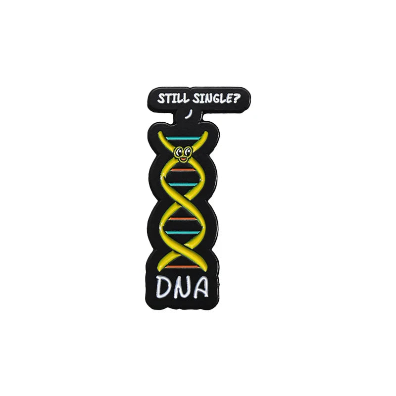 Science Test Tube Enamel Pins Chemical Element Microscope DNA Brooch Student Jewelry Gifts
