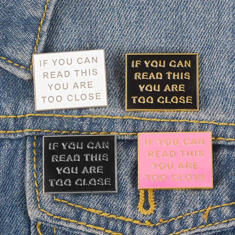 Skull Enamel Pin Brooch: 'If You Can Read This, You're Too Close'