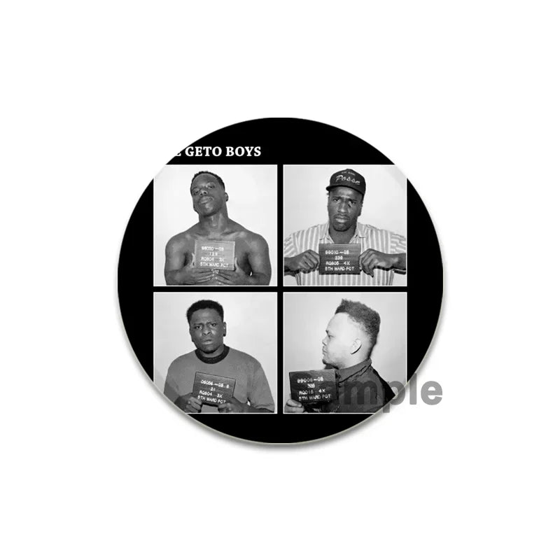 Hip-Hop Rapper Tinplate Pin Brooches 32/44/58mm Backpack Clothes Hat Accessories Badge Gifts