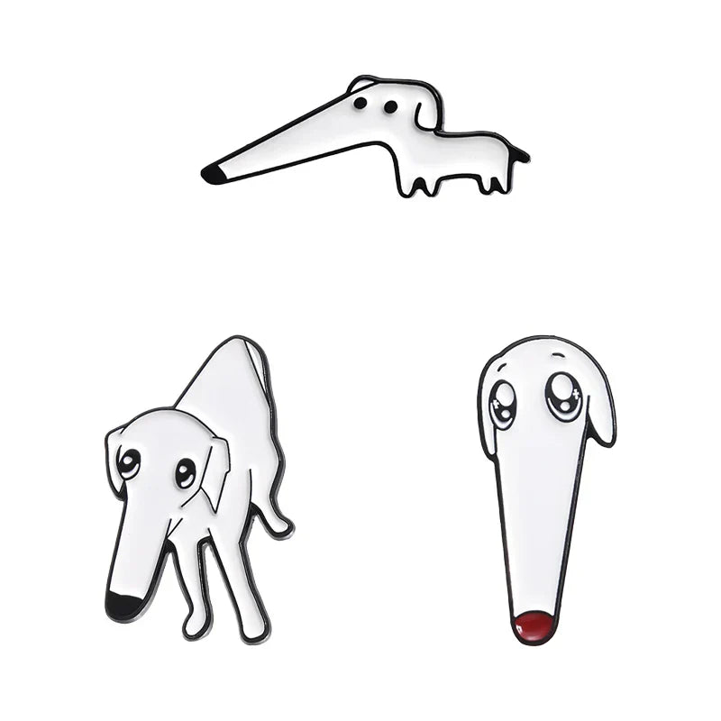 Long Nose Dog Enamel Pin Cartoon Brooch Lapel Backpack Badge Jewelry Gifts